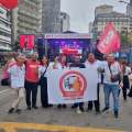 CUT Sorocaba e Sindicato dos Rodoviários no ato de luta pelo fim da jornada 6X1