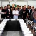 Paulinho do Transporte na cerimônia em que Lula sanciona nova lei pelo cumprimento do Piso Mínimo de Frete